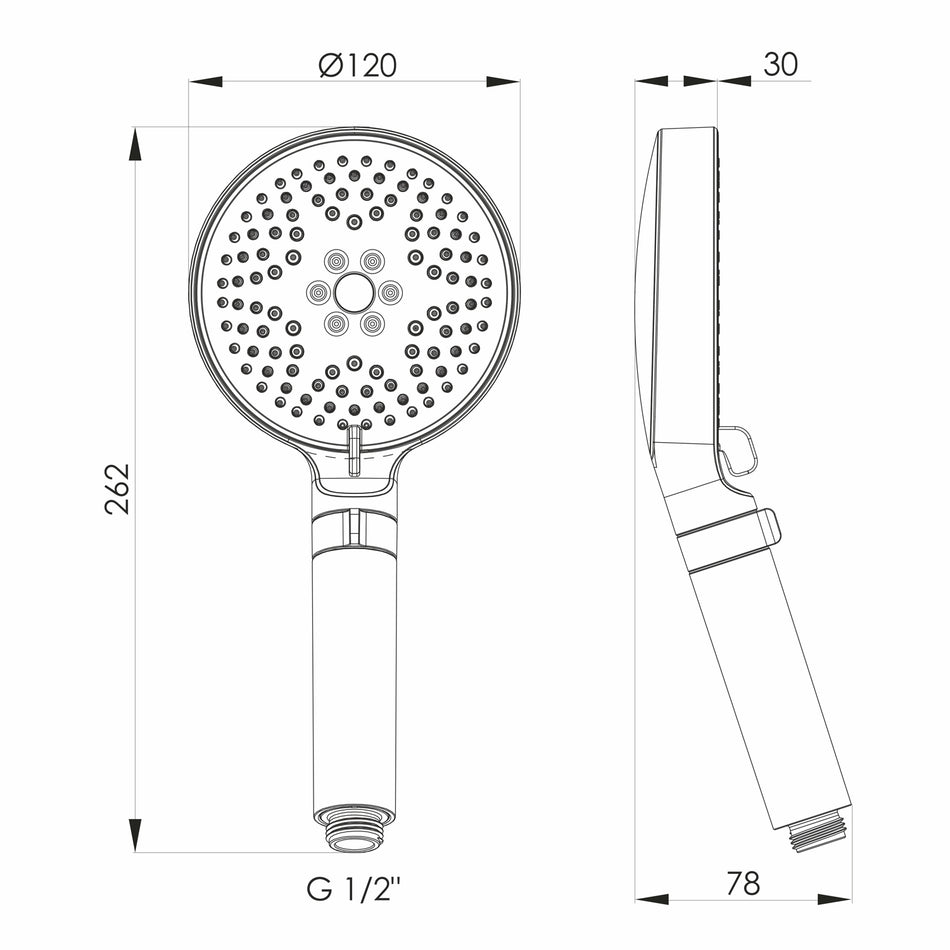 Słuchawka Prysznicowa APUS 4-funkcyjna Chromowana