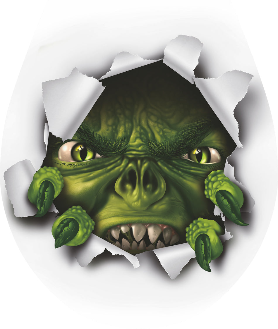 'Monster' WC Seat Sticker Toilet Lid Cover Bathroom Art 32x38cm
