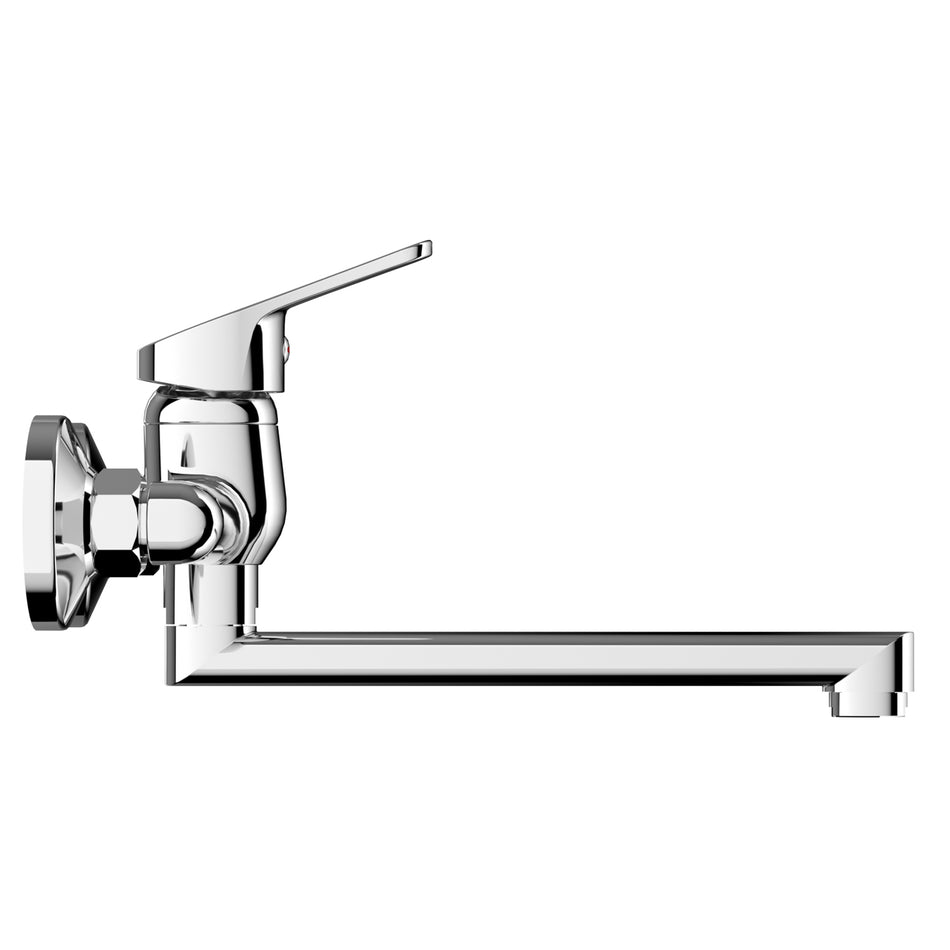 Chrome Plated Brass PRIVA Wallmounted Kitchen Mixer Long Spout