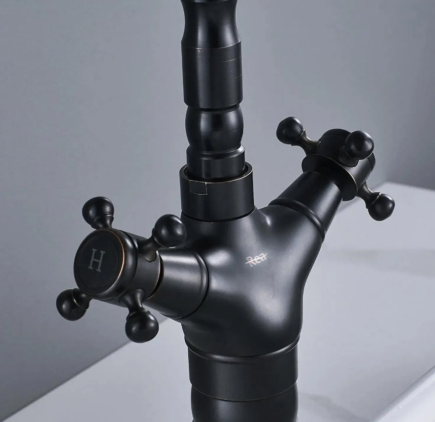 Bathroom Kitchen Faucet REA Rustico Old Black Deck Mounted