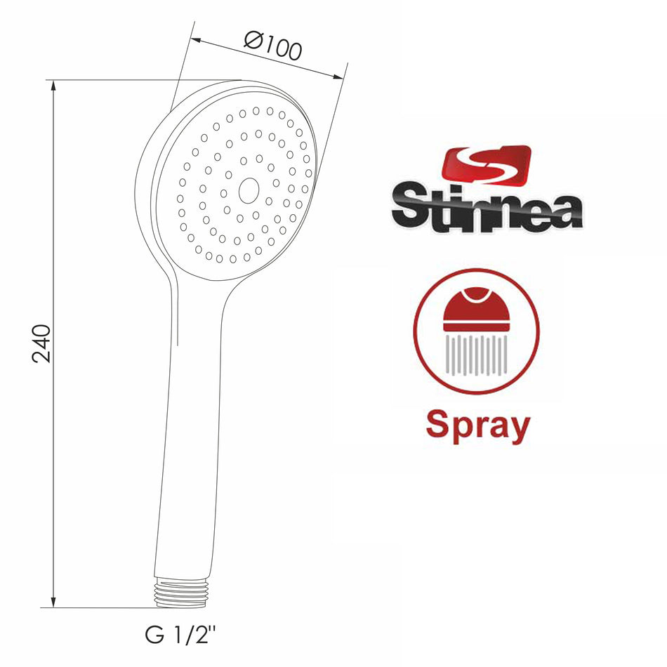 Słuchawka Prysznicowa VERA 1-funkcyjna Chromowana