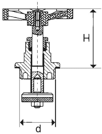 1/2 Inch Gate Valve Head Replacement Sluice For Water Heating Plumbing